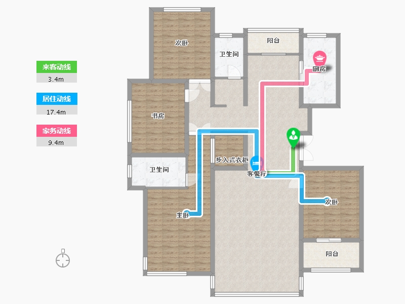 山东省-潍坊市-峡山·凤栖第-164.01-户型库-动静线