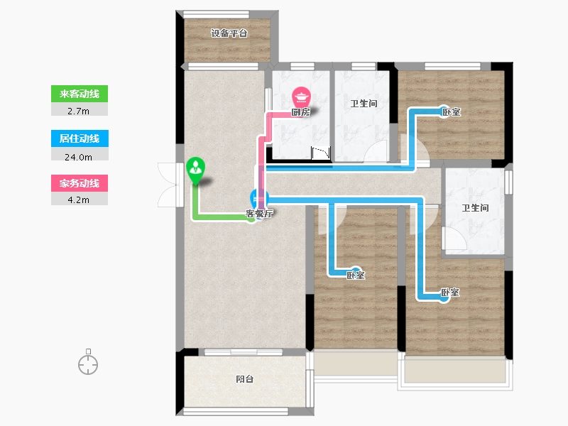 安徽省-合肥市-华南城紫荆名都四期锦园-92.00-户型库-动静线