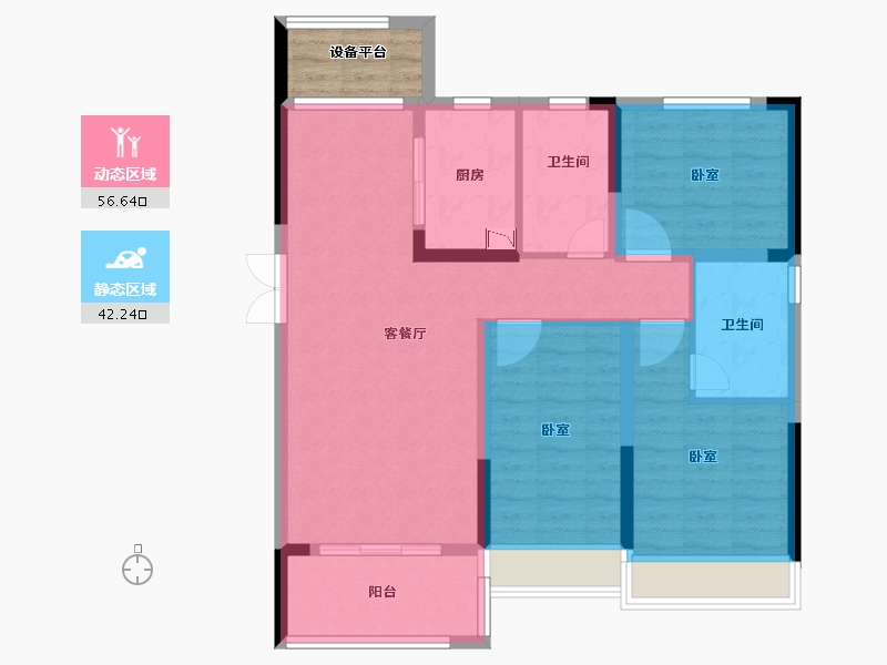 安徽省-合肥市-华南城紫荆名都四期锦园-92.00-户型库-动静分区