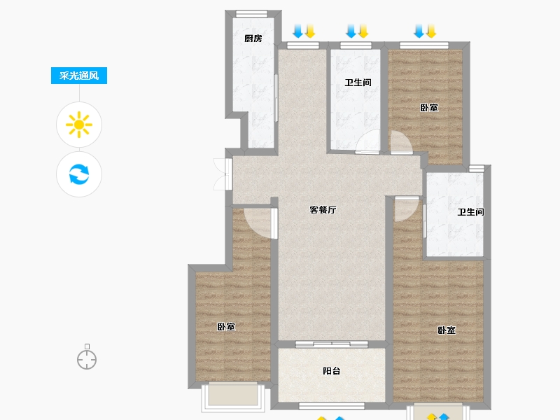 河南省-新乡市-颐养乐福颐和府-101.00-户型库-采光通风