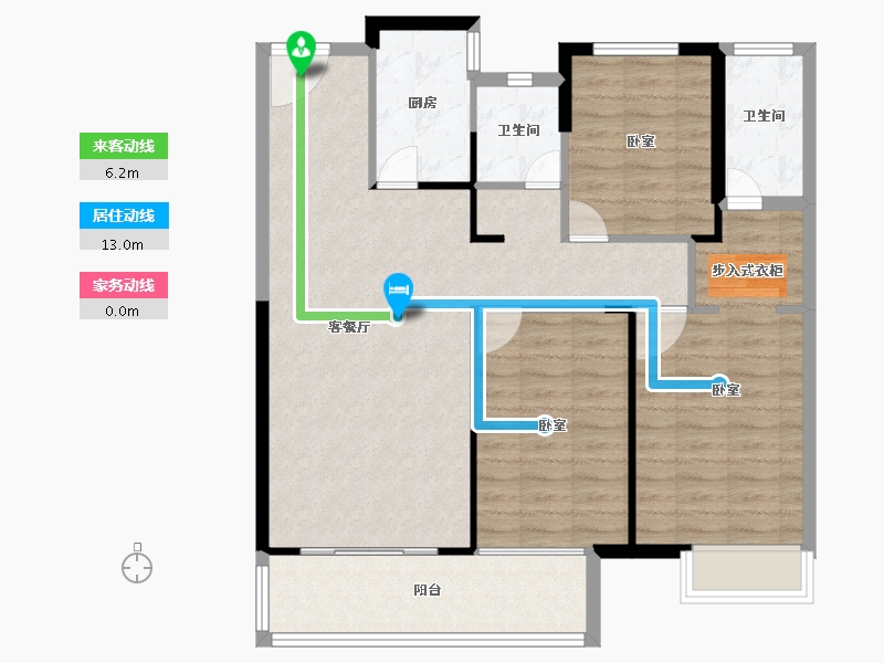 河南省-安阳市-中茂玖悦府-95.90-户型库-动静线