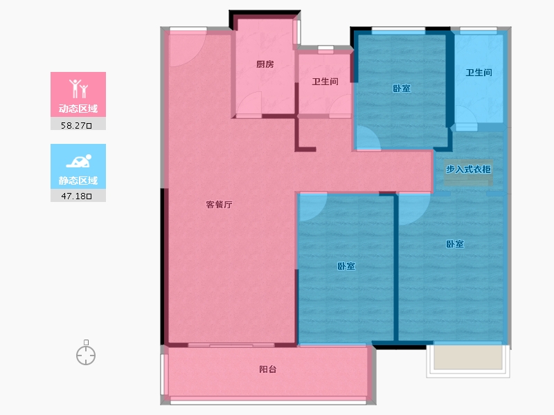 河南省-安阳市-中茂玖悦府-95.90-户型库-动静分区