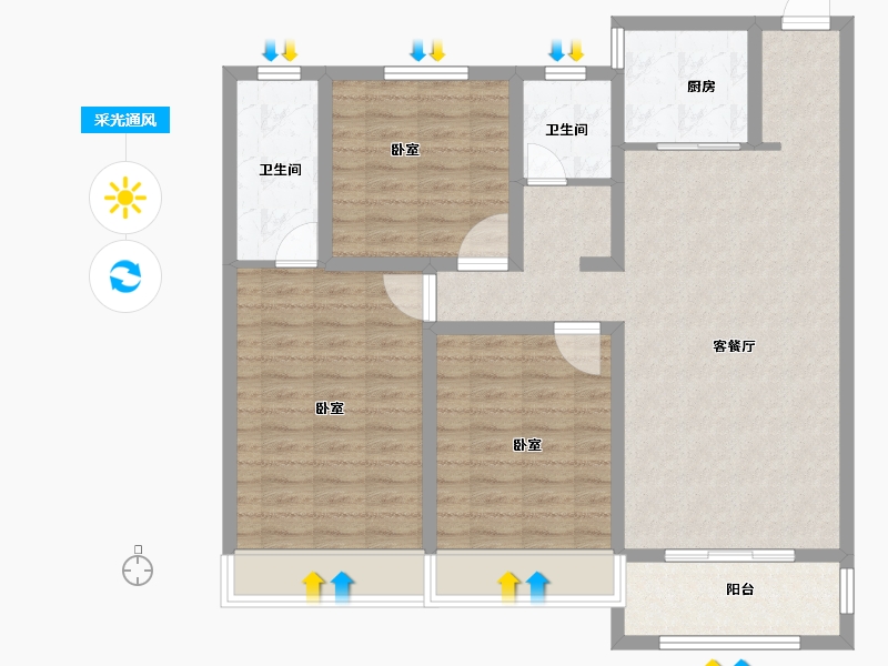 山东省-菏泽市-洪盛锦绣城-99.00-户型库-采光通风