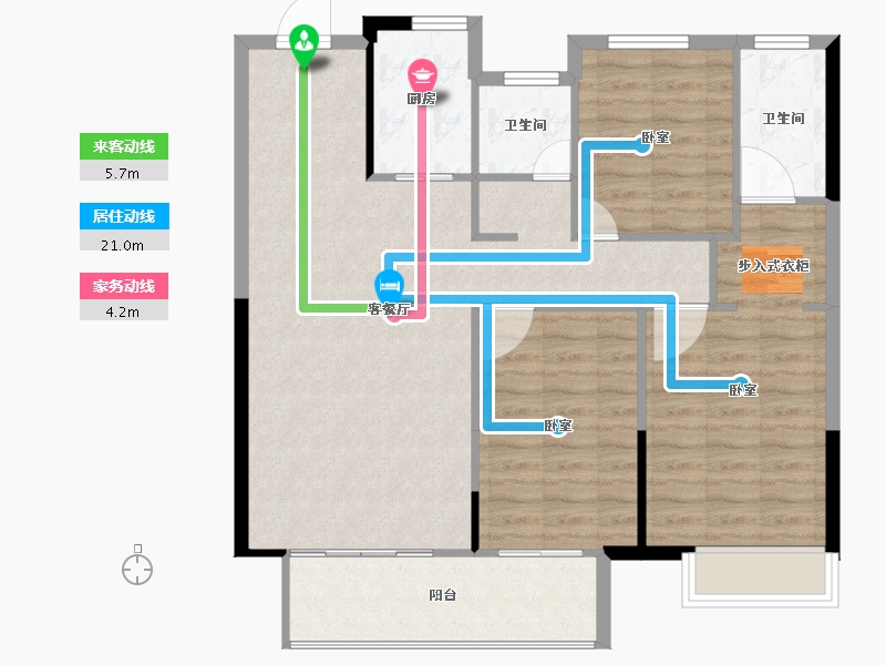 河南省-安阳市-中茂玖悦府-95.89-户型库-动静线