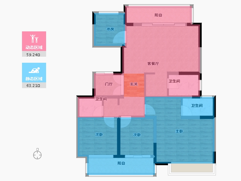 安徽省-滁州市-高速公园壹号-109.00-户型库-动静分区