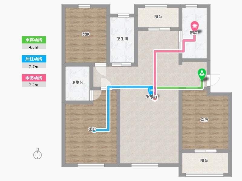 山东省-潍坊市-中房幸福名都-106.00-户型库-动静线