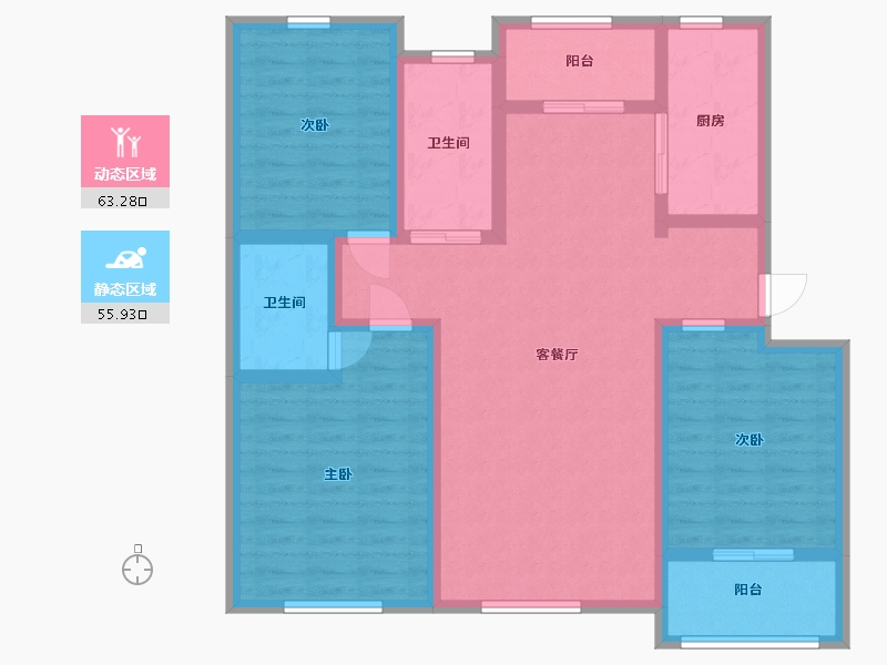 山东省-潍坊市-中房幸福名都-106.00-户型库-动静分区