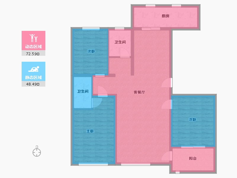 山东省-潍坊市-中房幸福名都-109.19-户型库-动静分区