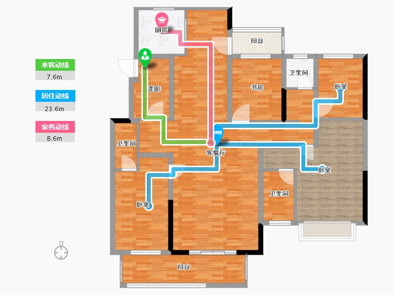 河南省-郑州市-亚新海棠公馆-144.00-户型库-动静线