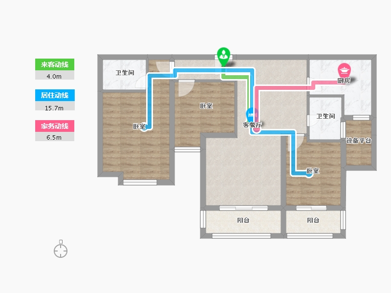 浙江省-绍兴市-天际海悦-83.90-户型库-动静线