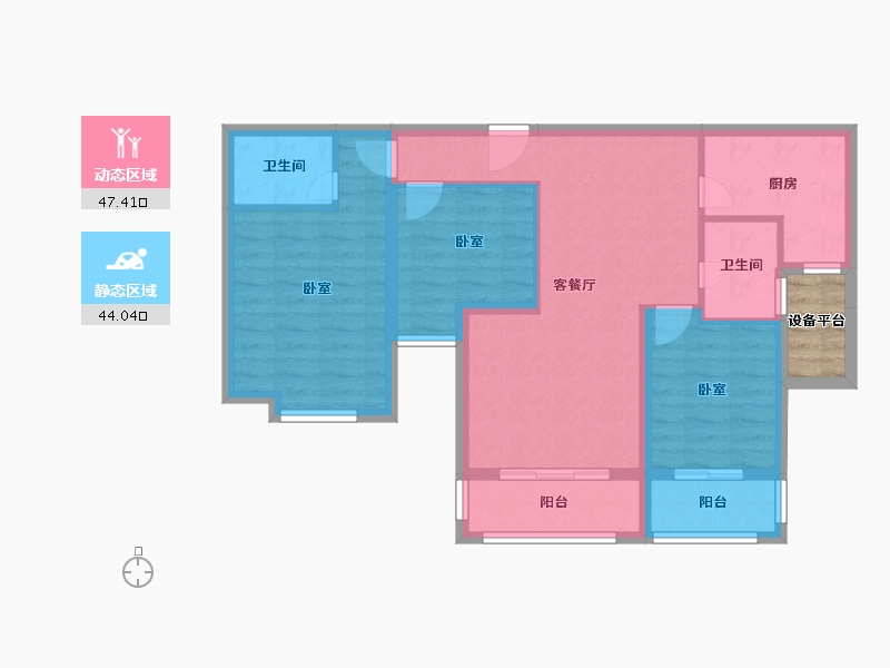 浙江省-绍兴市-天际海悦-83.90-户型库-动静分区