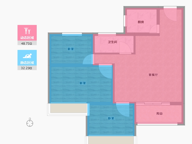 山东省-菏泽市-军威舜馨苑-72.01-户型库-动静分区