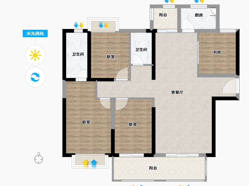 福建省-泉州市-当代万国城MOMΛ-113.00-户型库-采光通风