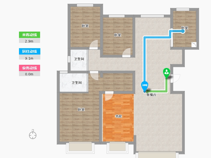 新疆维吾尔自治区-乌鲁木齐市-半山铭邸-127.46-户型库-动静线