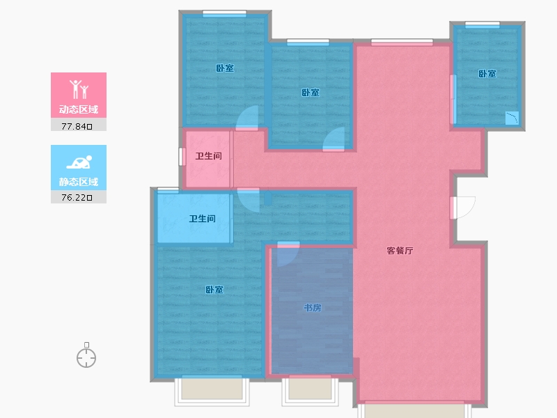 新疆维吾尔自治区-乌鲁木齐市-半山铭邸-127.46-户型库-动静分区