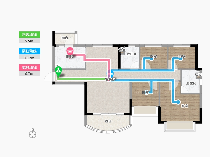 安徽省-合肥市-新滨湖恒大文化旅游城-95.99-户型库-动静线