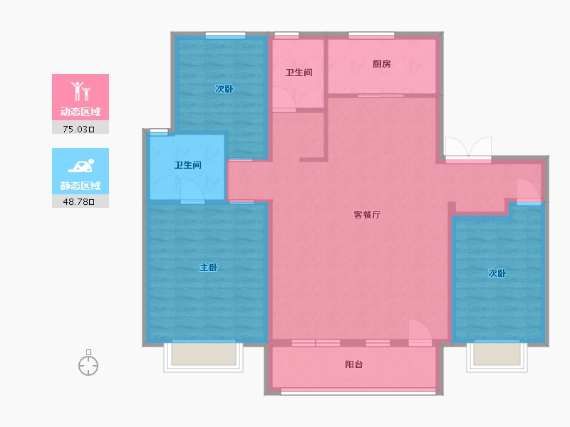 山东省-潍坊市-旭辉银盛泰博观熙岸-111.99-户型库-动静分区