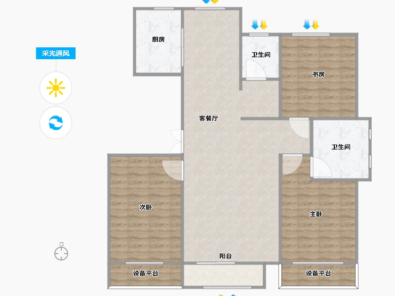 山东省-烟台市-金象泰吉祥家园-114.00-户型库-采光通风