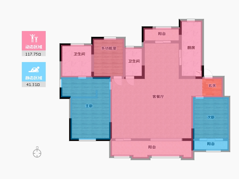 山东省-潍坊市-蓝城清风明月明月苑-142.85-户型库-动静分区