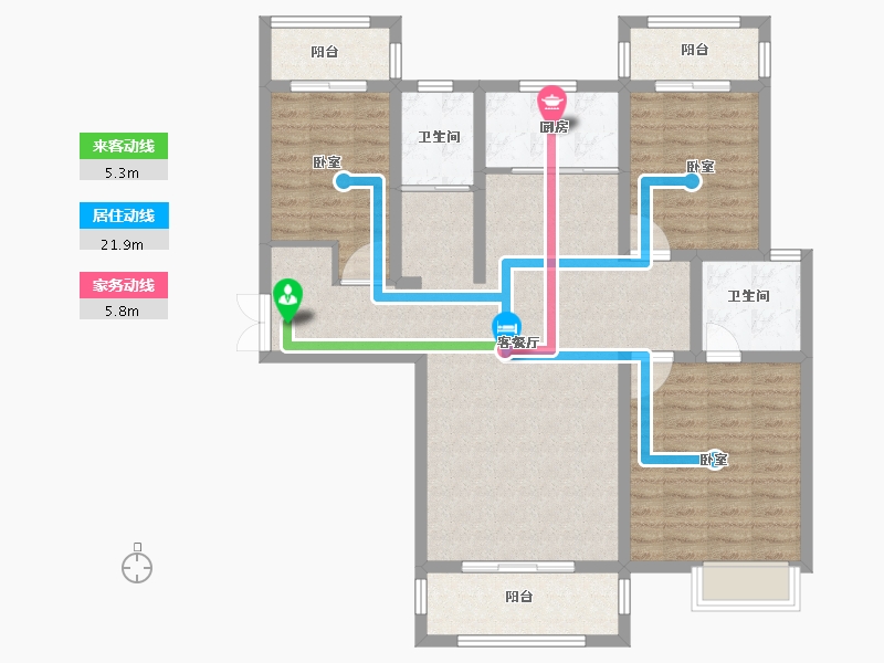 河南省-安阳市-东湖新城-107.00-户型库-动静线