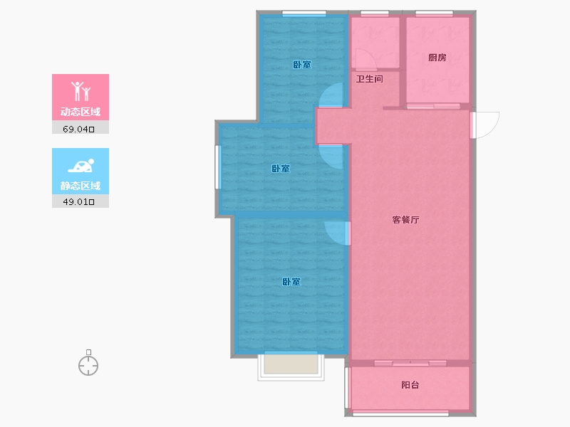 山东省-枣庄市-润泰公馆-107.31-户型库-动静分区