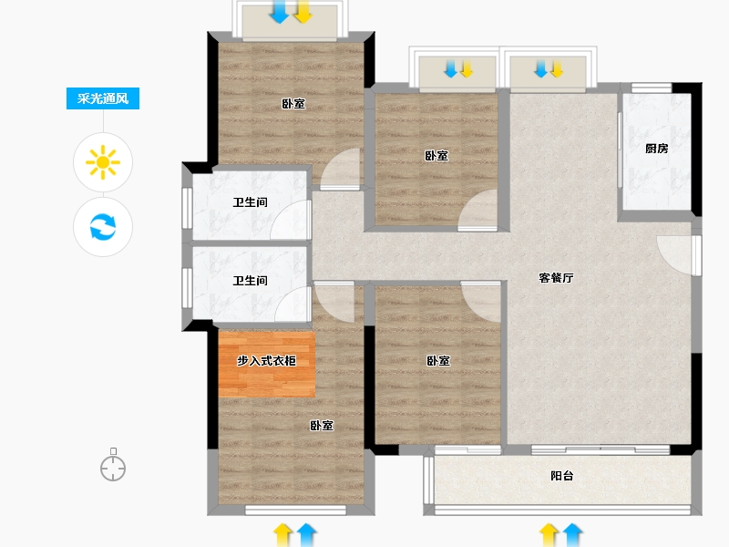 福建省-莆田市-大唐三盛国韵世家三期-102.01-户型库-采光通风