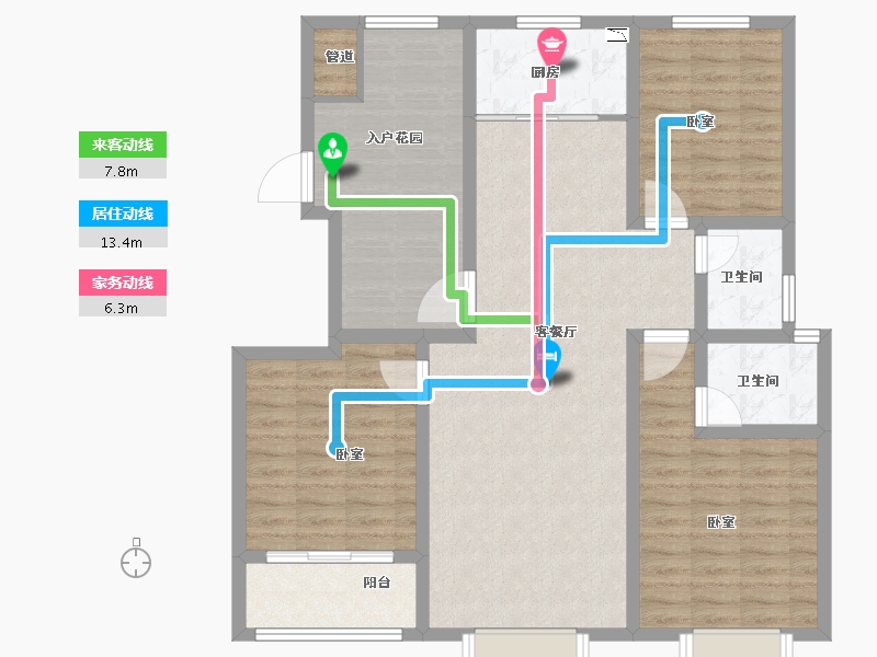 河南省-鹤壁市-合泰玺园-107.90-户型库-动静线