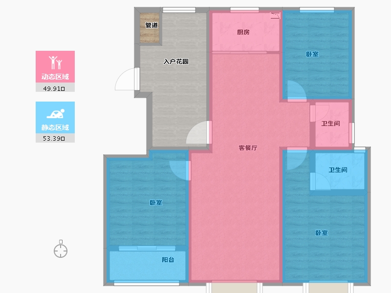 河南省-鹤壁市-合泰玺园-107.90-户型库-动静分区