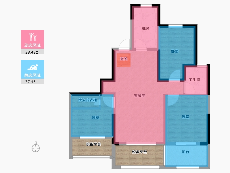 山东省-烟台市-中节能朗庭-75.67-户型库-动静分区