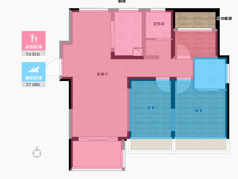 安徽省-合肥市-宝湾国际城-80.00-户型库-动静分区