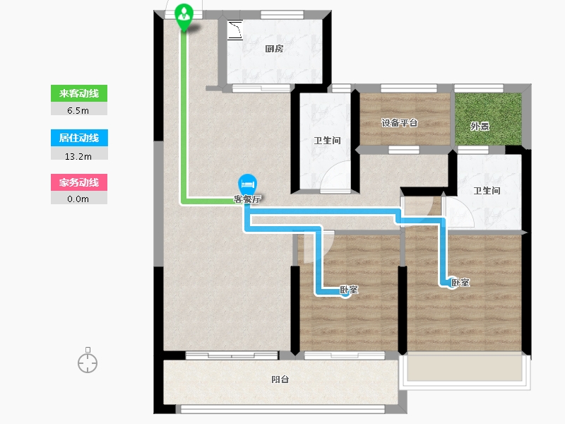 浙江省-舟山市-祥生云山府-86.00-户型库-动静线