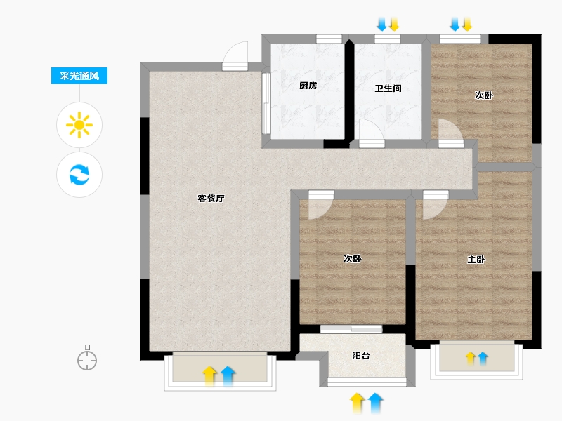 山东省-济南市-帝华城-81.10-户型库-采光通风