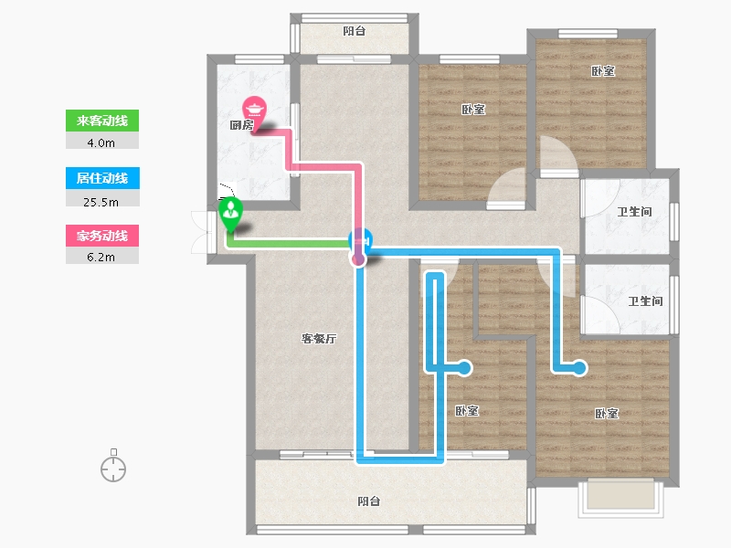 山东省-菏泽市-定陶维也纳国际城-134.00-户型库-动静线