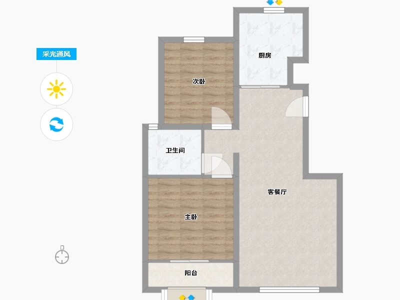 山东省-青岛市-霖源华府-72.00-户型库-采光通风