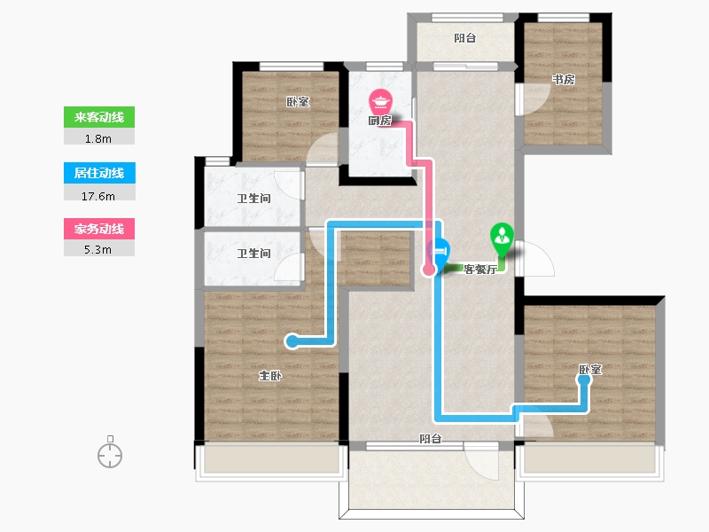 山东省-枣庄市-碧桂园鹏泰翡翠云台-113.96-户型库-动静线