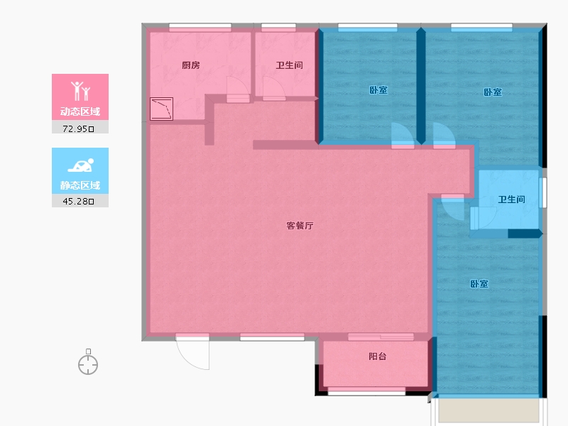 山东省-菏泽市-康地君佳-106.00-户型库-动静分区