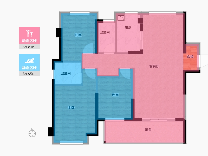 福建省-漳州市-中海上湾-87.71-户型库-动静分区