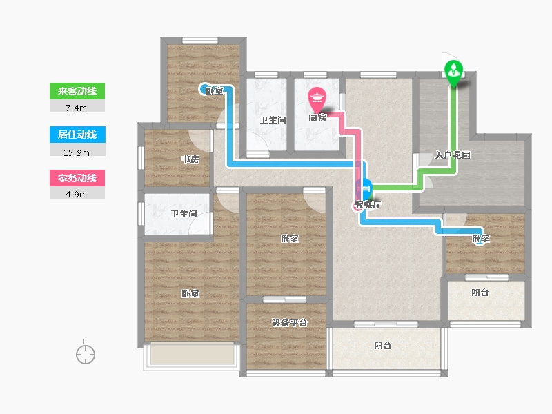 河南省-安阳市-内黄万洋品尊国际-132.01-户型库-动静线