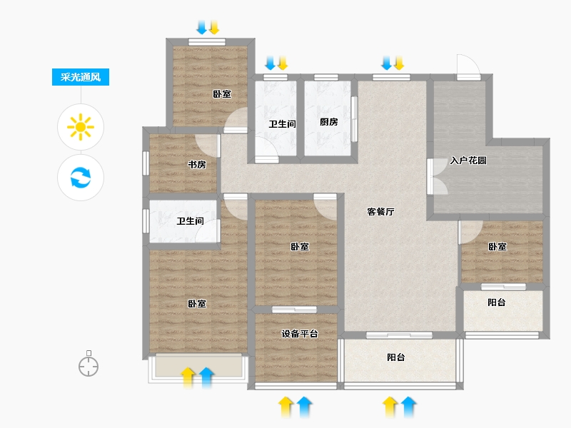 河南省-安阳市-内黄万洋品尊国际-132.01-户型库-采光通风