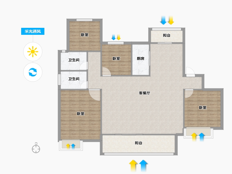 河南省-安阳市-利源迎宾壹号-138.00-户型库-采光通风