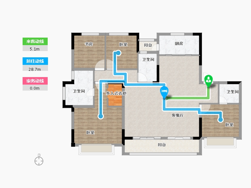 河南省-郑州市-金科博翠书院小镇-150.89-户型库-动静线