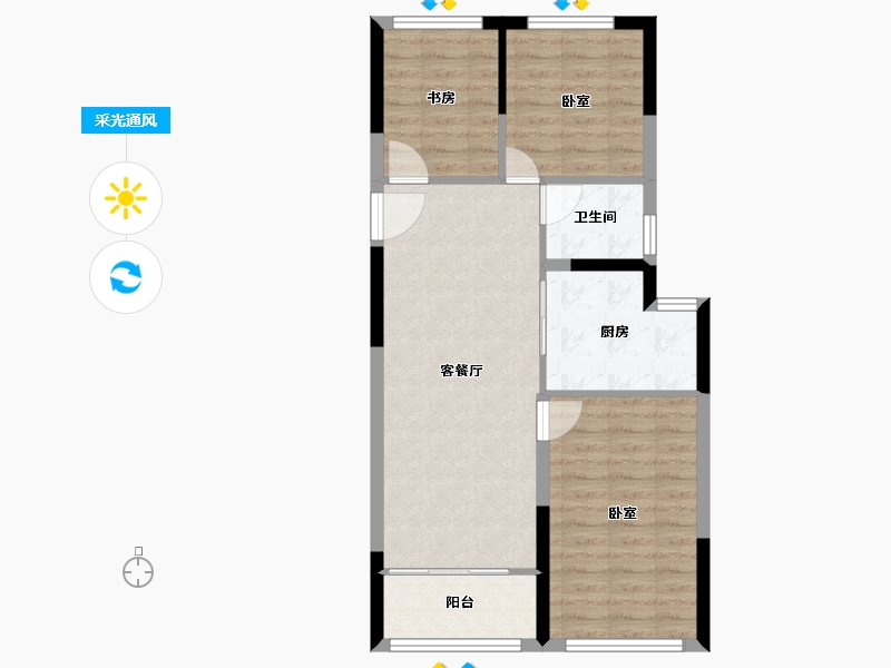 浙江省-舟山市-大发融悦新界公馆-70.99-户型库-采光通风