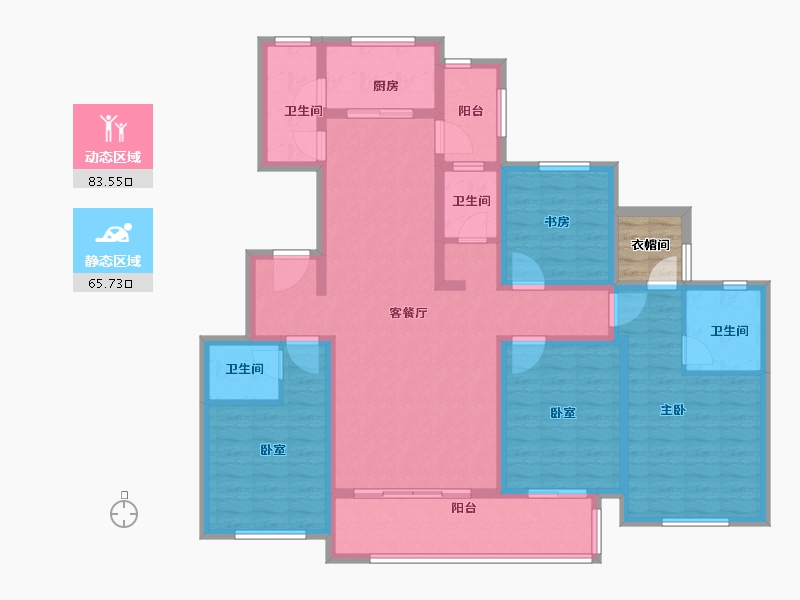 山东省-枣庄市-绿城·明月江南-136.04-户型库-动静分区