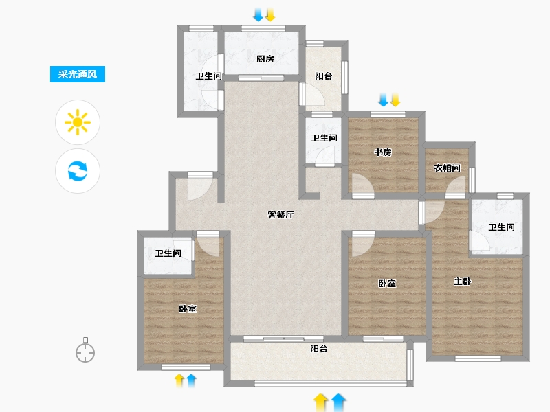 山东省-枣庄市-绿城·明月江南-136.04-户型库-采光通风