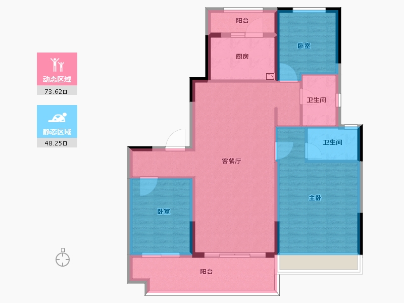 山东省-枣庄市-碧桂园鹏泰映月台-110.00-户型库-动静分区