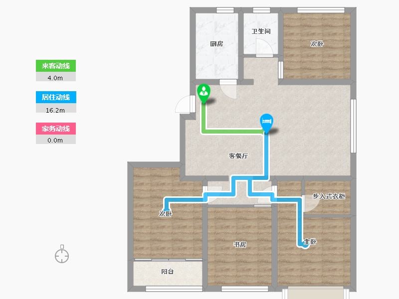 山东省-潍坊市-玉兰里-95.81-户型库-动静线