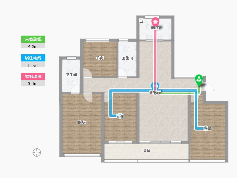 山东省-德州市-永锋绿城·百合新城诚园-116.20-户型库-动静线