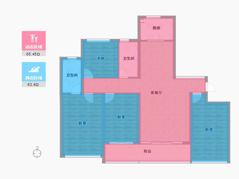 山东省-德州市-永锋绿城·百合新城诚园-116.20-户型库-动静分区