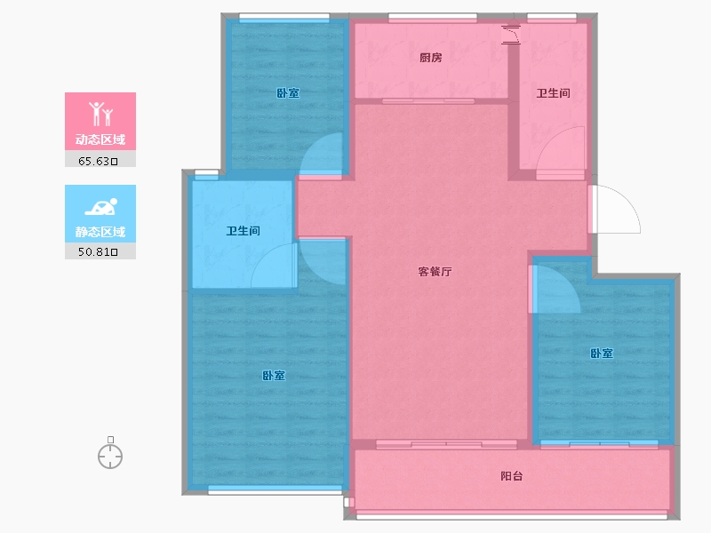 山东省-德州市-永锋绿城·百合新城诚园-106.01-户型库-动静分区