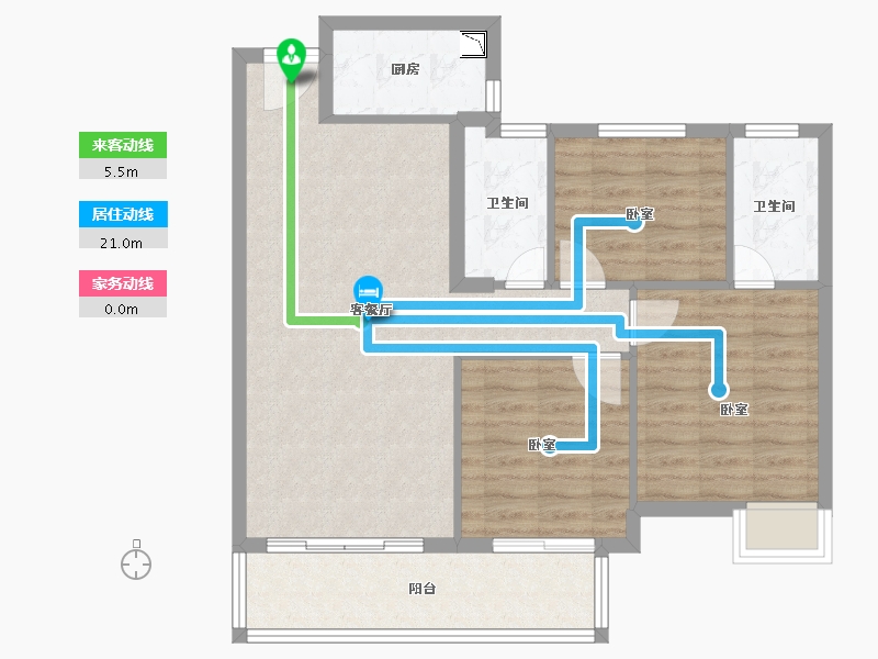 福建省-龙岩市-江南名府-84.00-户型库-动静线